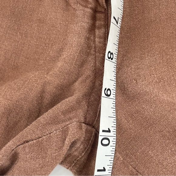 Alexandra Bartlett Linen Wide-Leg Pants – Brown, Size 2 - Picture 8 of 9